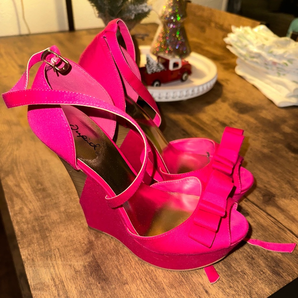 Pink Ankle Strap Stilettos